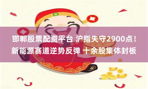 邯郸股票配资平台 沪指失守2900点！新能源赛道逆势反弹 十余股集体封板